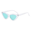 SHAUNA Classic Women Small Cat Eye Sunglasses Fashion Men Candy Colors Glitter Transparent Red Yellow Green Purple Glasses UV400