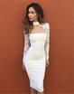 Women Sexy Bridesmaids Dress Pencil Dress Bandage Long Sleeve Evening Party Dress Cocktail Party Dress