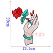 1 pcslot Brand Embroidered Patches Big Red Rose Sequin Patch Iron On Fabric Badge Sew On Clothes Appliques DIY Wedding Stickers