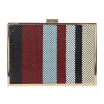 Fawziya Aluminum Clutch Bag Color Block Stripe Purses And Handbags