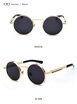 SHAUNA Classic Round Steampunk Sunglasses 9 Colors Retro Metal Springs Decoration ReflectiveClear Lens Punk Eyewear