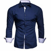Men Fashion Long Sleeve Shirts Cotton Business Turn-down Collar Shirts Plus Size XS-4XL