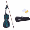 ammoon 14 Size Basswood Violin Maple Scroll Fingerboard Pegs Aluminum Alloy Tailpiece with High Quality Rosin Bow Violin Case Gra