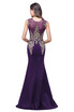 Womens Rhinestone Applique Sheer Maxi Long Evening Prom Party Dress