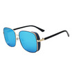 SHAUNA Fashion Glittery Thick Frame Women Square Sunglasses Classic Men Blue Mirror Coating Goggle Sun Glasses UV400