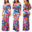 Women Floral Off Shoulder Long Maxi Dress Evening Party Summer Beach Sundress