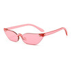 SHAUNA Summer Styles Thick Lens Women Small Cat Eye Sunglasses Fashion Men Rimless Clear Red Integrated Lens Shades UV400