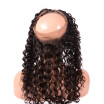 Pre Plucked 360 Full Lace Frontal Closure Indian Deep Wave Curly Virgin Human Hair Closures With Adjustable Strap Size 225"x4"x2"