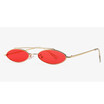 SHAUNA Fashion Small Oval Sunglasses Double Bridges Clear Red Lens Shades UV400