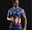 Summer Mens Fashion Compression T shirts Tights Long Sleeve Training Workout Round Necks 3D Superman Fitness Tee Shirts
