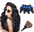 WYF Peruvian Loose Wave Virgin Hair with Closure 100 Unprocessed Human Hair 4 Bundles