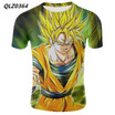 Large Size Mens Fashion Casual T-shirt Dragon Ball Anime Print T-shirt Short Sleeve Slim Sport T-shirt Top