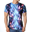 Mens Fashion Summer Top Printed Slim Fit Short Sleeve Shirt