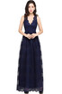 New Lace A-line Long Evening Prom Formal Dresses V-neck Party Pageant Bridesmaid Gown