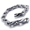 Hpolw Fashion bracelet Tidal current male Mens Tungsten steel Link Bolt buttoned Bracelet - Silver - 82 Inch