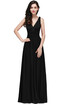 Lace A-line Long Evening Prom Formal Dresses V-neck Party Pageant Bridesmaid Gown Chiffon Dress