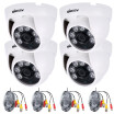 Romacci KKmoon 4x960P AHD Domo Cámara CCTV 4x60ft Cable De Vigilancia Soporte IRCUT Visión Nocturna 6pcs Lámparas De Matriz De Infrarrojos