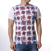 Mens Geometric Shape Contrast Color O-Neck T-Shirts