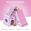 Hamster House Home Wooden Hideout Hut Cabin Two Layers Small Animal Pet Rat Mice Chinchilla Galesaur Playground Toy