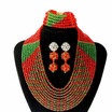 10 Rows Green And White With Corsage Womens Wedding Crystal jewelry African Bridal Costume Jewelry Nigerian Beads Jewelry Set