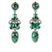 Aiyaya Pattern Emerald Sapphire Alloy Flower Heart High Quality Cubic Zircon Drop Earrings