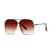 SHAUNA Oversize Stainless Steel Half Frame Women Square Sunglasses Fashion Men Purple Lens Glasses UV400