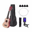 21 Inch Colored Acoustic Soprano Ukulele Ukelele Uke Kit Basswood with Carry Bag Uke Strap Strings Picks Tuner