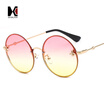 SHAUNA Little Bee Decoration Popular Women Round Gradient Sunglasses UV400
