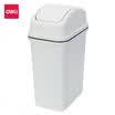 Deli deli medium flip trash can office household paper basket 10L gray 18822