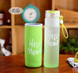 480ML colorful alphabet glass belt with cloth cover portable hand cup water cup BL008