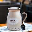Porcelain Soul Simple Vintage Milk Cup Couple Mug Cake Coffee Cake With Grip With Spoon Breakfast Cup Office Cupglass Cup Gray