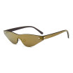 SHAUNA Trending Women Small Cat Eye Sunglasses Enhanced Metal Hinge Rimless Blue Mirror Lens Shades UV400