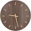 TXL wall clock home restaurant clock living room personality quartz hanging table mute Chinese wooden clock 12 inch simple European C walnut wood grain