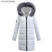 Chu Sau Beauty 2018 New Winter Trend Fashion Women Coat Warm Winter Outfit Long Sleeve Simple White Down Coat Long Hooded Parkas