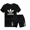 Damaizhang Brand Men Sport T-shirt With Pant Summer Mens Jogging Set Cotton Breathable Track Suit Running Clothing