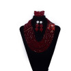 Red Skirt Bridal Wedding Necklace African Beaded Jewelry Nigerian Women Clothing Jewelry Set African Beads Jewelry Sets