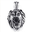 Hpolw Huge Mens Stainless Steel Casting Silver Heavy Cool Lion King Mask Pendant Necklace18-26 inch Chain