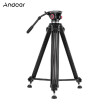 Andoer Professional Aluminum Alloy Video Tripod with Panorama Fluid Hydraulic Head for Canon Nikon Sony DSLR ILDC DV Camera Max He