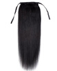 Remeehi 15" 30" Silky Straight High Ponytail Clip in With Drawstring Remy Human Hair Extensions Jet Black Color 100g
