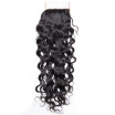 Cambodian Virgin Hair Lace Closure Water Wave Size 4x4 inch FreeMiddle3 Part Wet&Wavy Human Hair Closure Natural Black Color