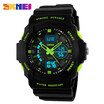 SKMEI Brand For Men Sports Vintage Watch LED Jelly Military Uniform Mens Watches Wrist Watch 50m Waterproof Student Watch