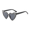 SHAUNA Laser Engraving Women Heart Sharp Sunglasses Fashion Ladies Clear Pink Sun Glasses UV400