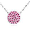 Colorful Round Pendant Necklace Austrian Crystal Jewelry For Women High Quality Accessories Party Gift White Gold Plated 26715