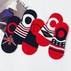 A Pair Of Men&39s Personality Cotton Stripe Anti-Skid Silicone Breathable Invisible Ship Socks