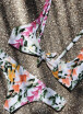 2018 Women Front Tie Push Up Flower Printed Beach Bikini Set