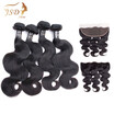JSDshine Lace Frontal Closure With 4 Bundles Malaysian Body Wave Lace Frontal Virgin Hair With Human Hair Bundles