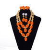 Delicate Crystal Beaded Ethiopian Jewelry Set Traditional African Wedding Bridal Statement Necklace Woman Coral Jewelry Set