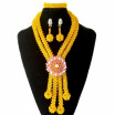 Hot Yellow Jewelry Set for Women African Beads Jewelry Set Wedding Jewellery Set Bridal Jewelry Necklace&Earrings Bracelet