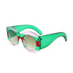 SHAUNA Oversize Mixed Colors Frame Women Round Sunglasses Trending Men Green Gradient Lens Shades UV400