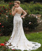 Custom Mermaid Trumpet Sweetheart Court Train Lace Organza Wedding Dresses with Beading Appliques by CIRCELEE®